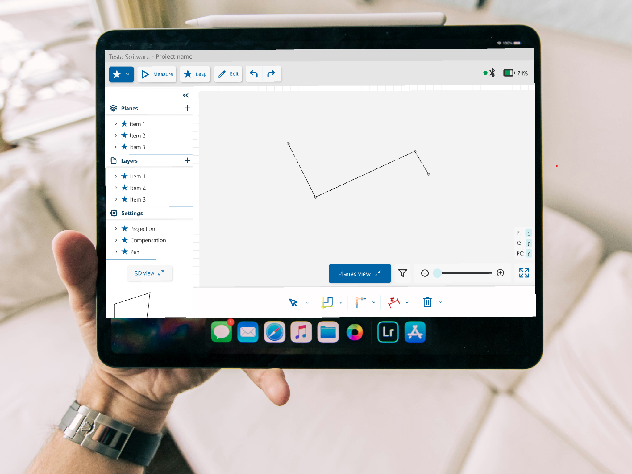 Testa - software interface design